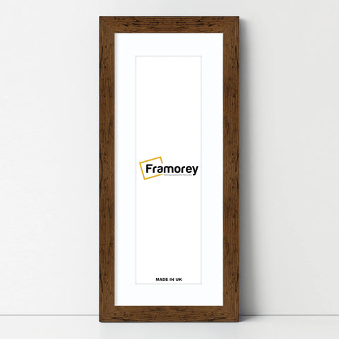 Panoramic Rustic Oak Picture Frame With White Mount