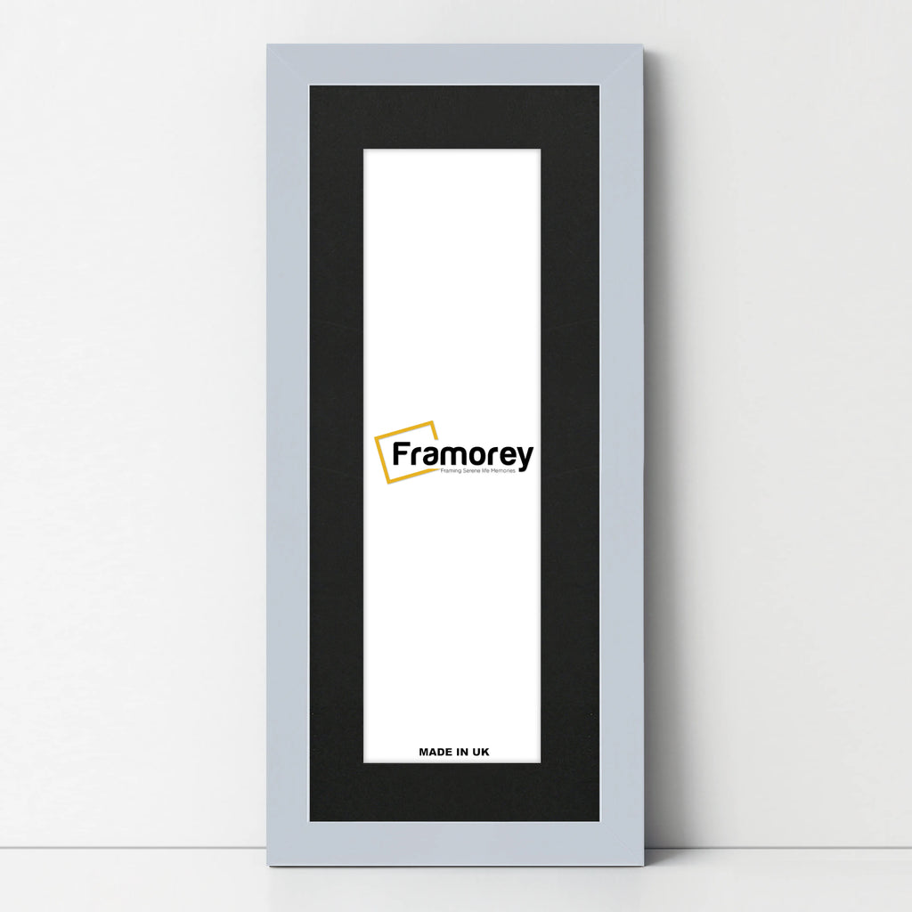 Panoramic Light Grey Picture Frame With Black Mount Wall Decor Frame