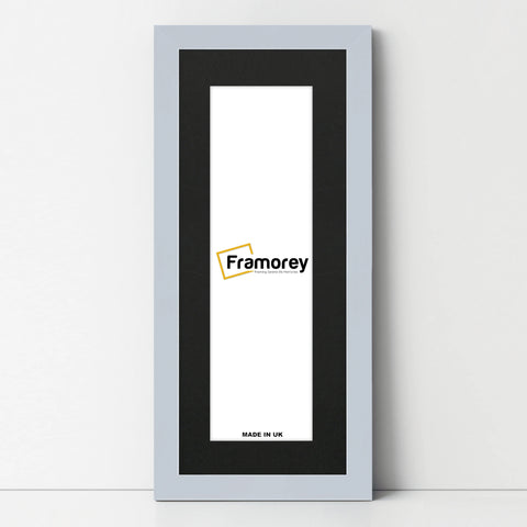 Panoramic Light Grey Picture Frame With Black Mount Wall Decor Frame
