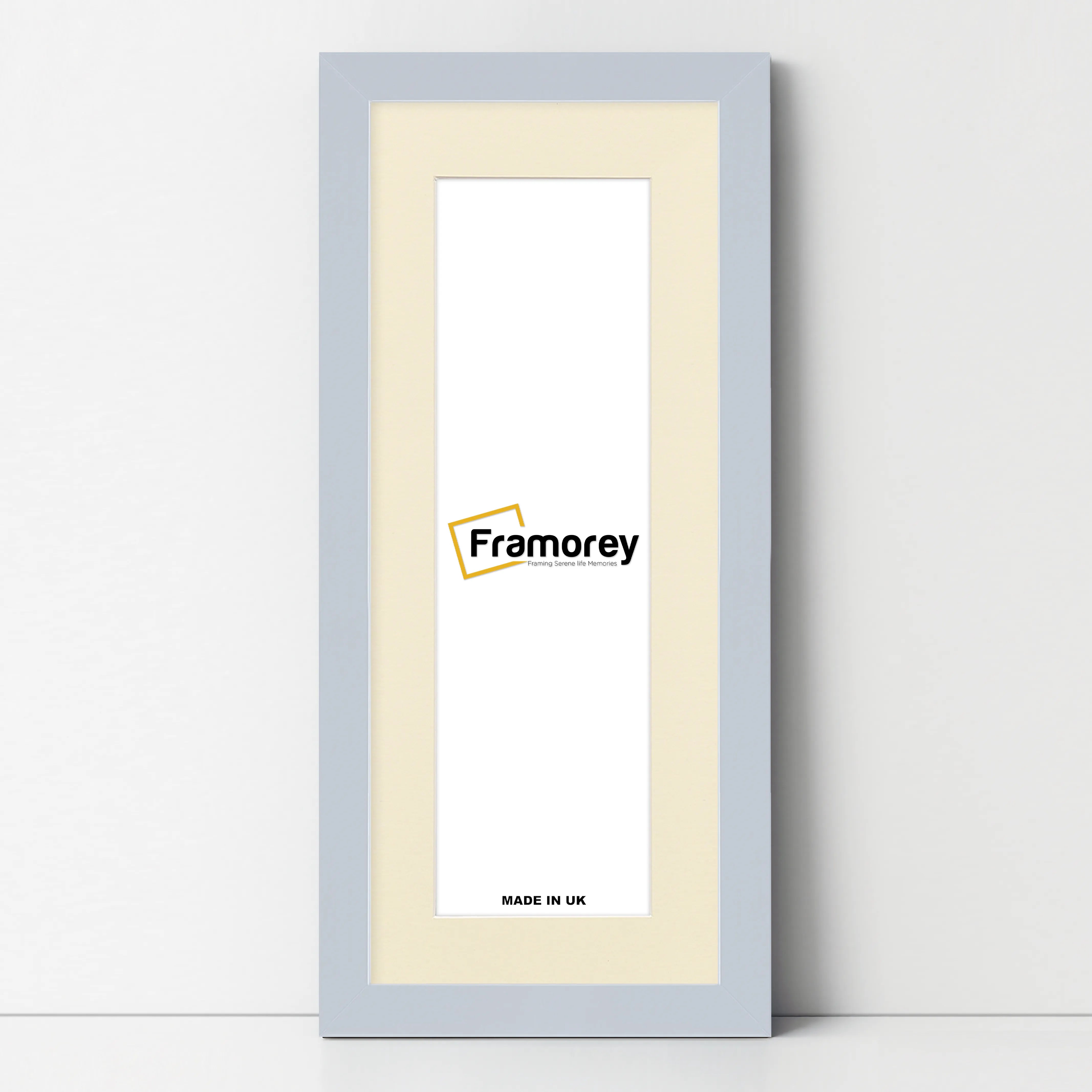 Panoramic Light Grey Picture Frame With Ivory Mount Wall Decor Frame