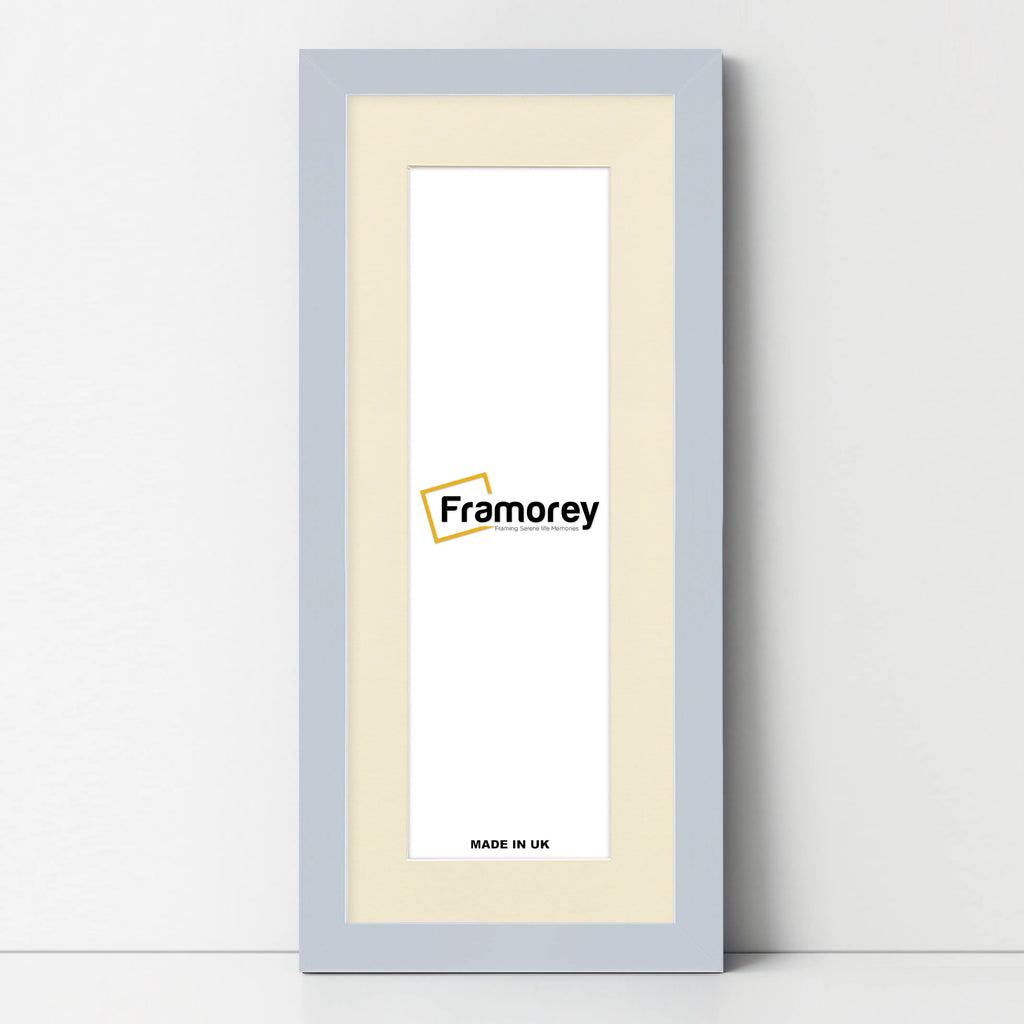 Panoramic Light Grey Picture Frame With Ivory Mount Wall Decor Frame