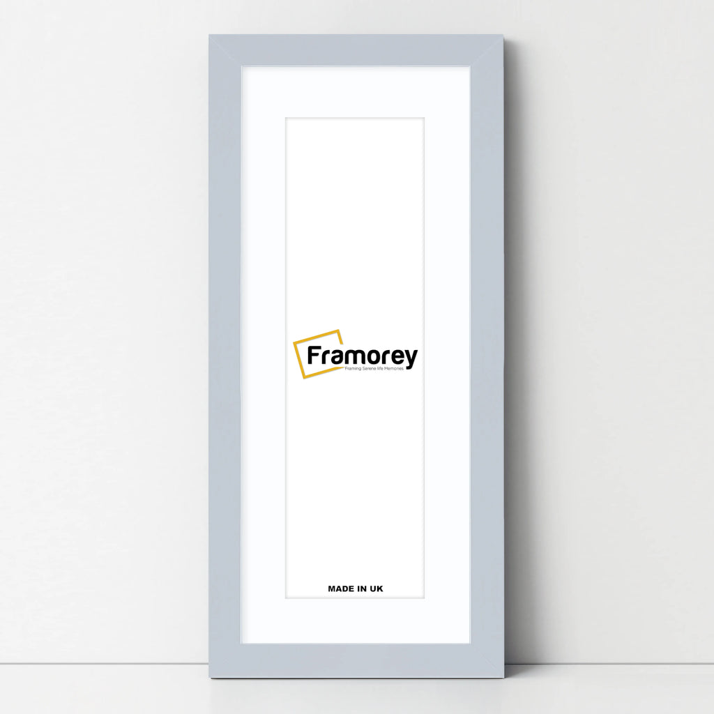 Panoramic Light Grey Picture Frame With White Mount Wall Decor Frame