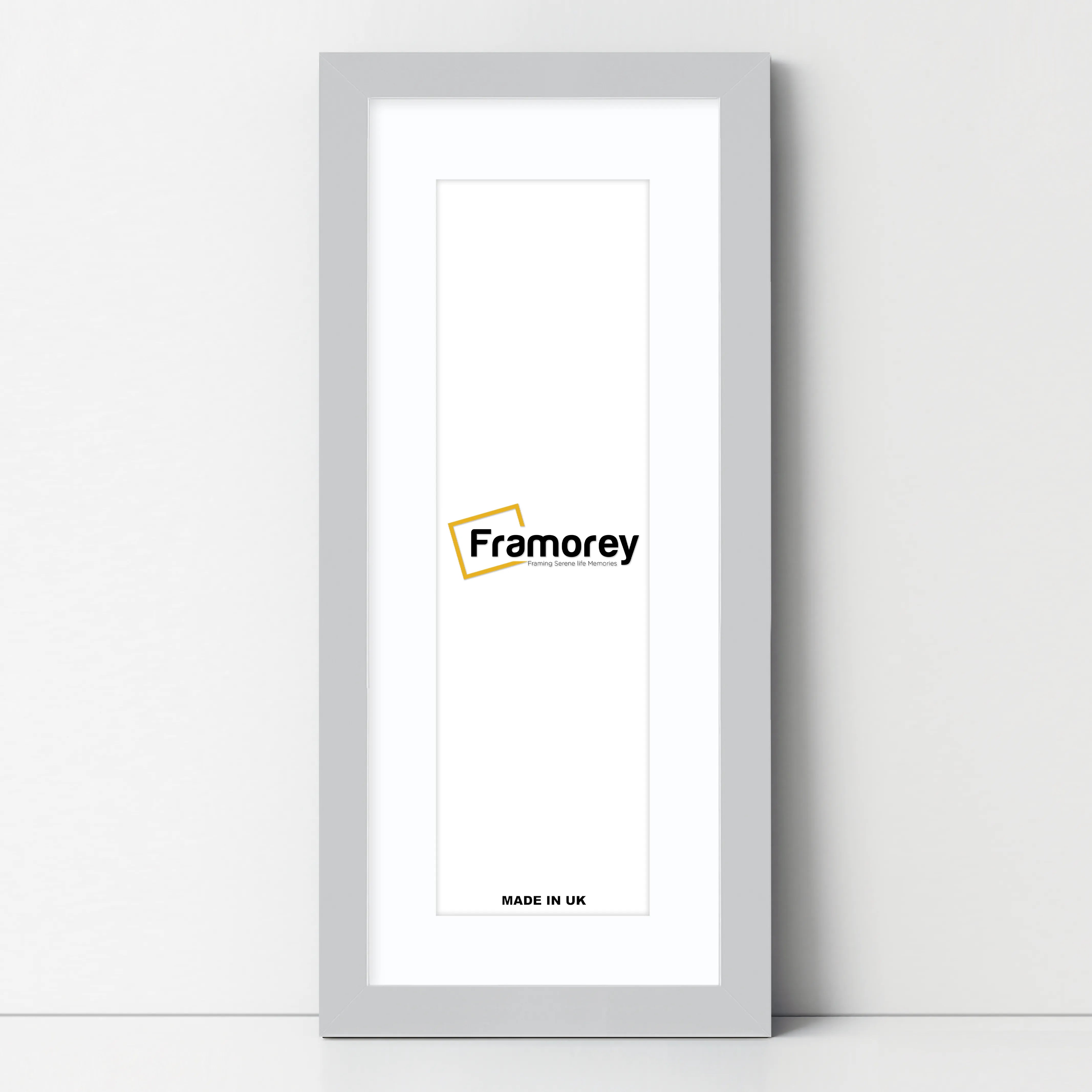 Panoramic Silver Picture Frame With White Mount