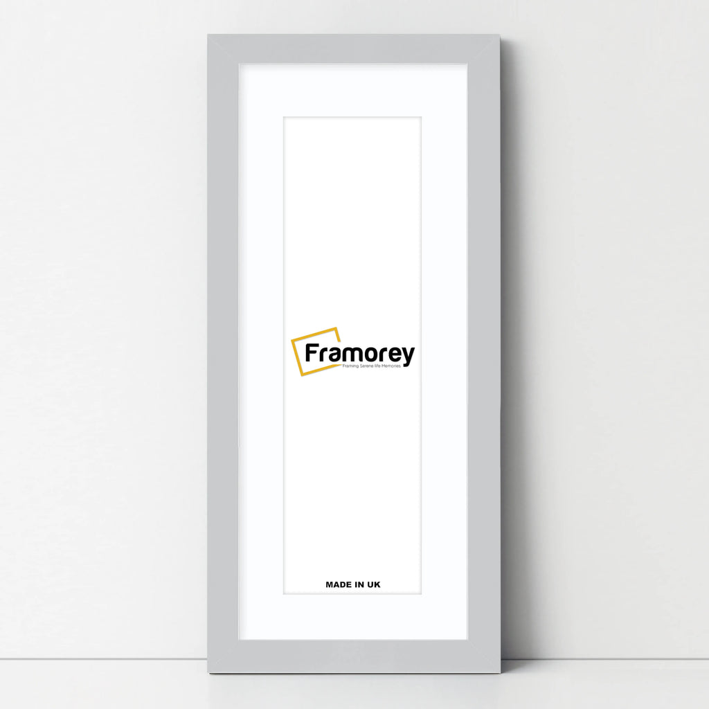 Panoramic Silver Picture Frame With White Mount