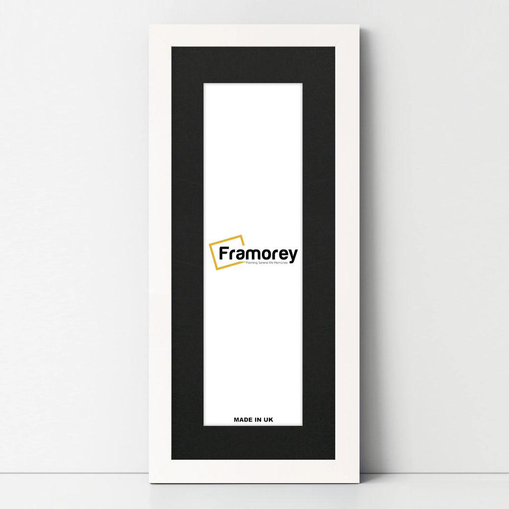 Panoramic White Picture Frame With Black Mount Wall Decor Frame