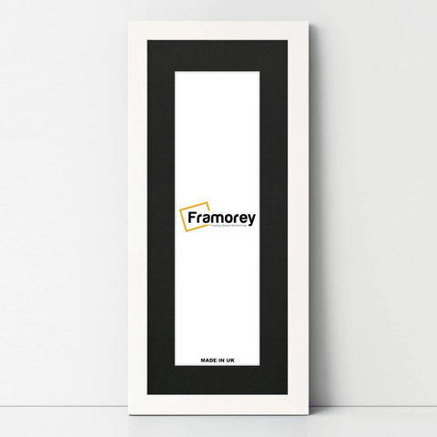 Panoramic White Picture Frame With Black Mount Wall Decor Frame