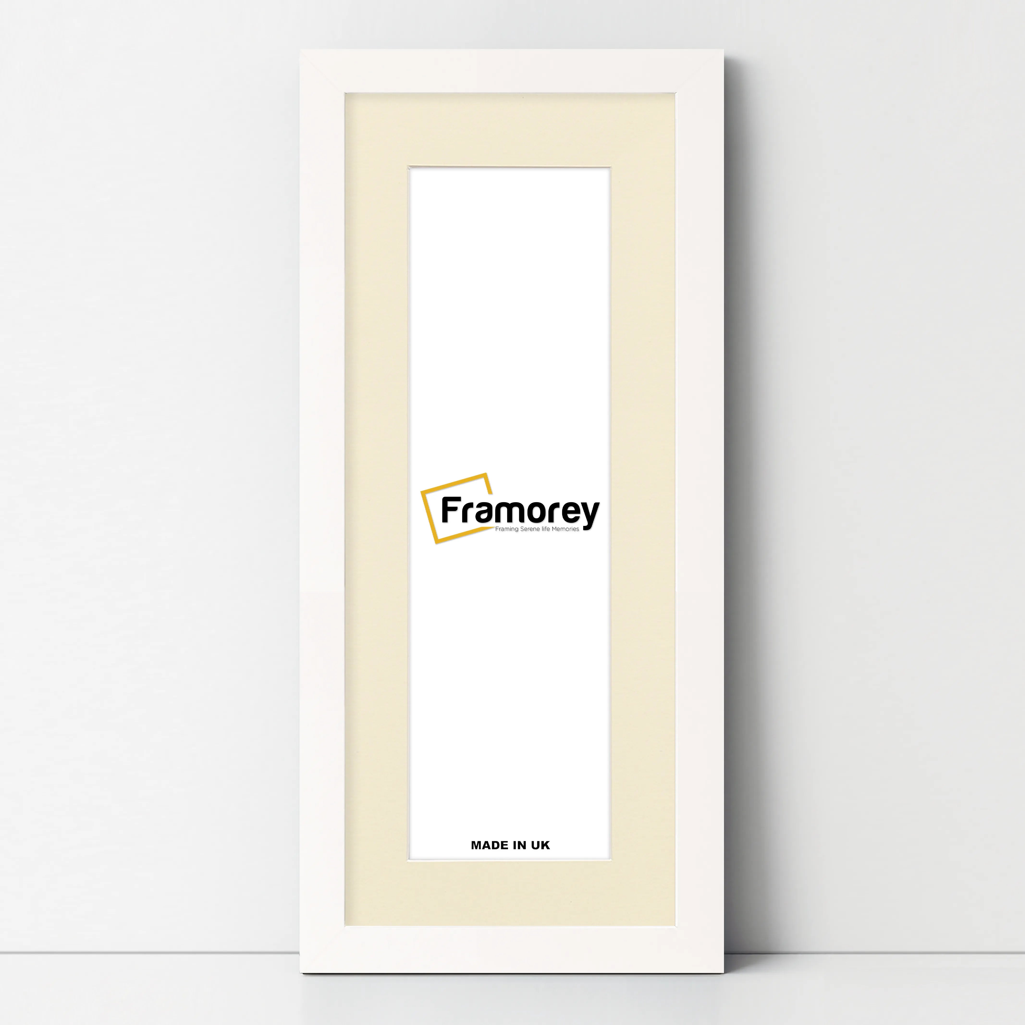 Panoramic White Picture Frame With Ivory Mount Wall Decor Frame