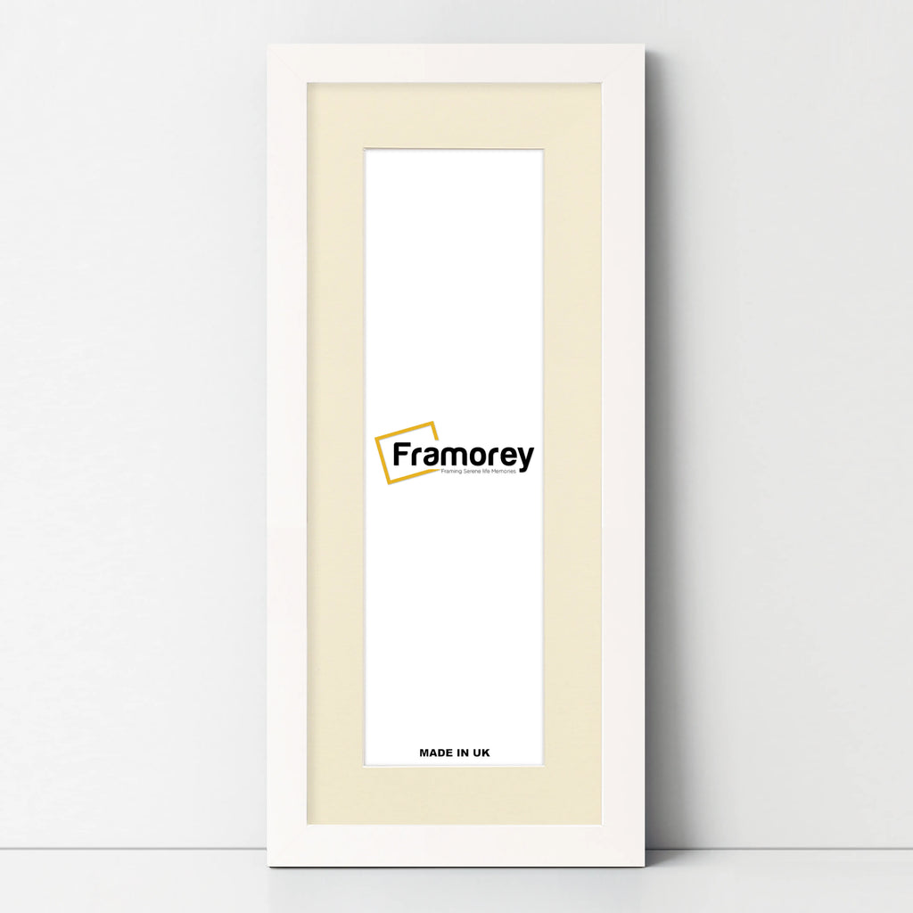 Panoramic White Picture Frame With Ivory Mount Wall Decor Frame
