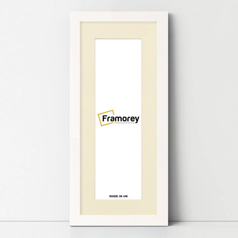 Panoramic White Picture Frame With Ivory Mount Wall Decor Frame