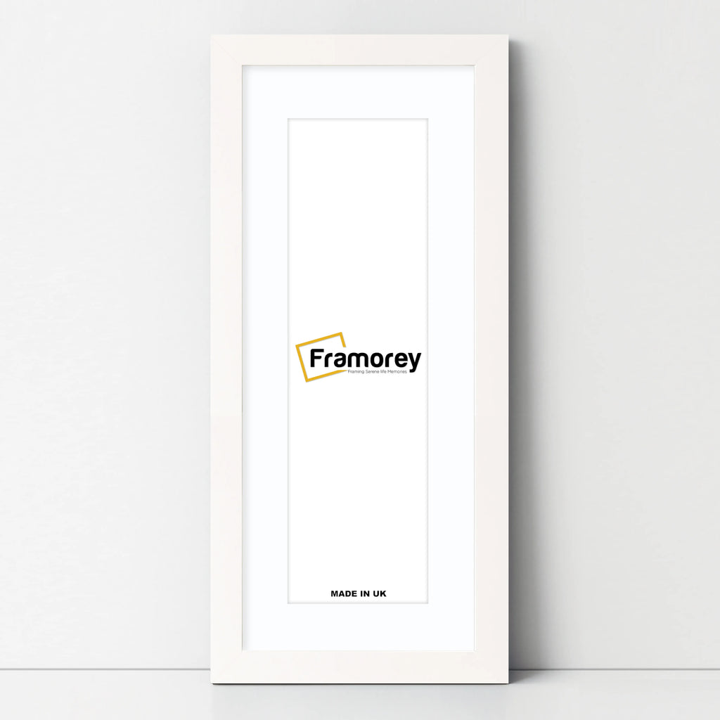 Panoramic White Picture Frame With White Mount
