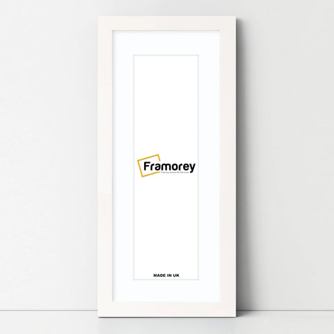 Panoramic White Picture Frame With White Mount