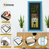 Panoramic Blue Picture Frame With Black Mount Wall Decor Frame