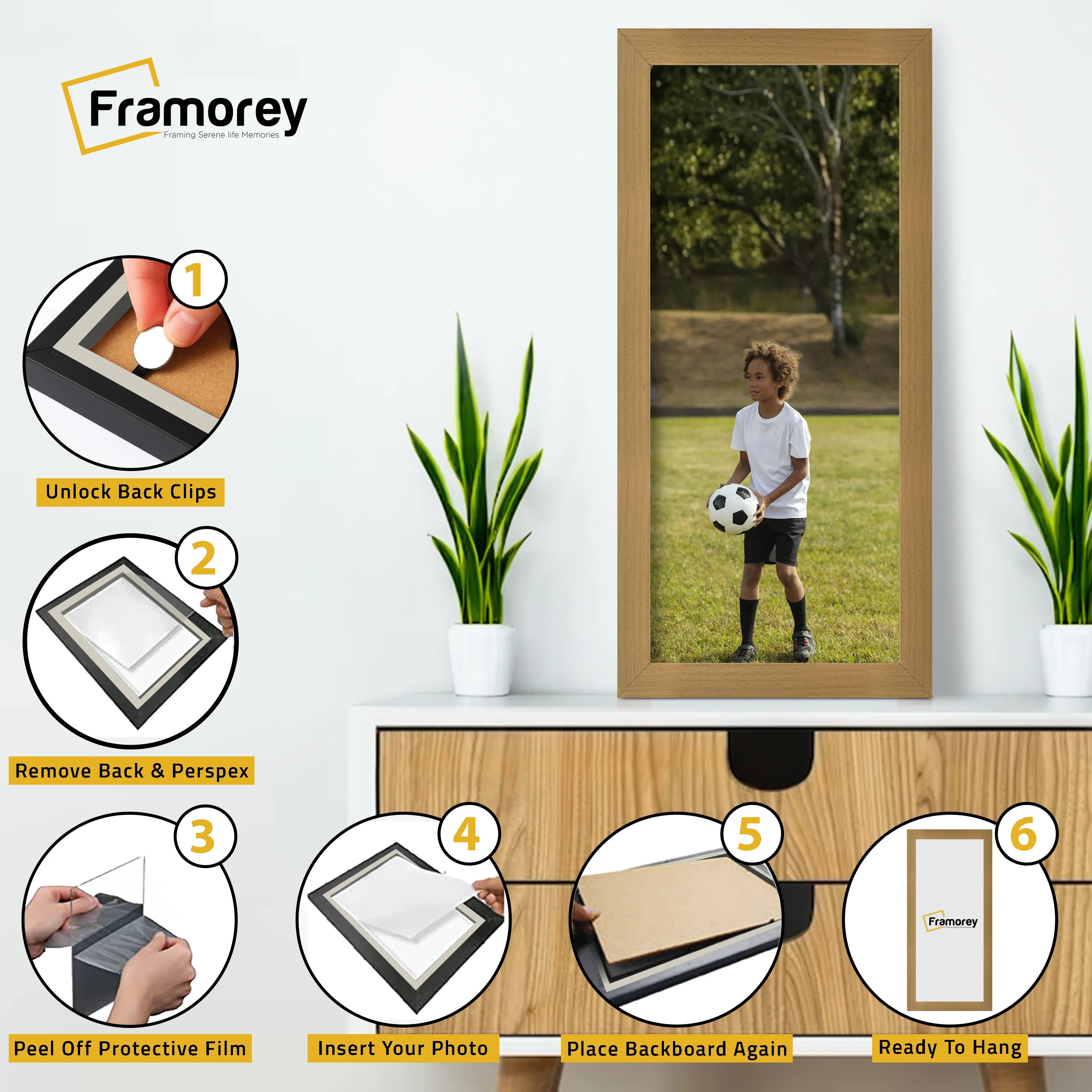 Panoramic Size Beech Picture Frames Wall Decor Frame
