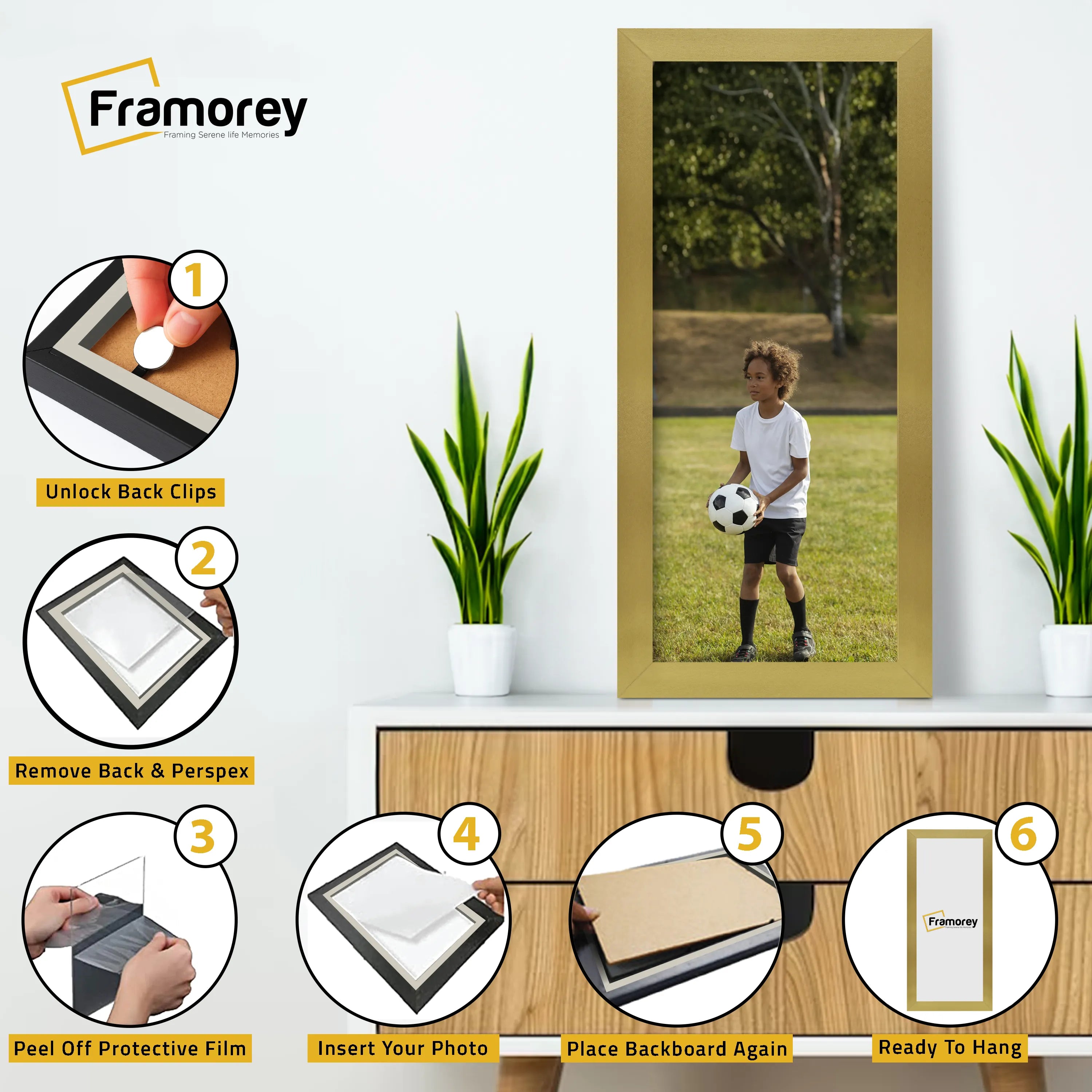 Panoramic Size Gold Picture Frames Wall Art Frame