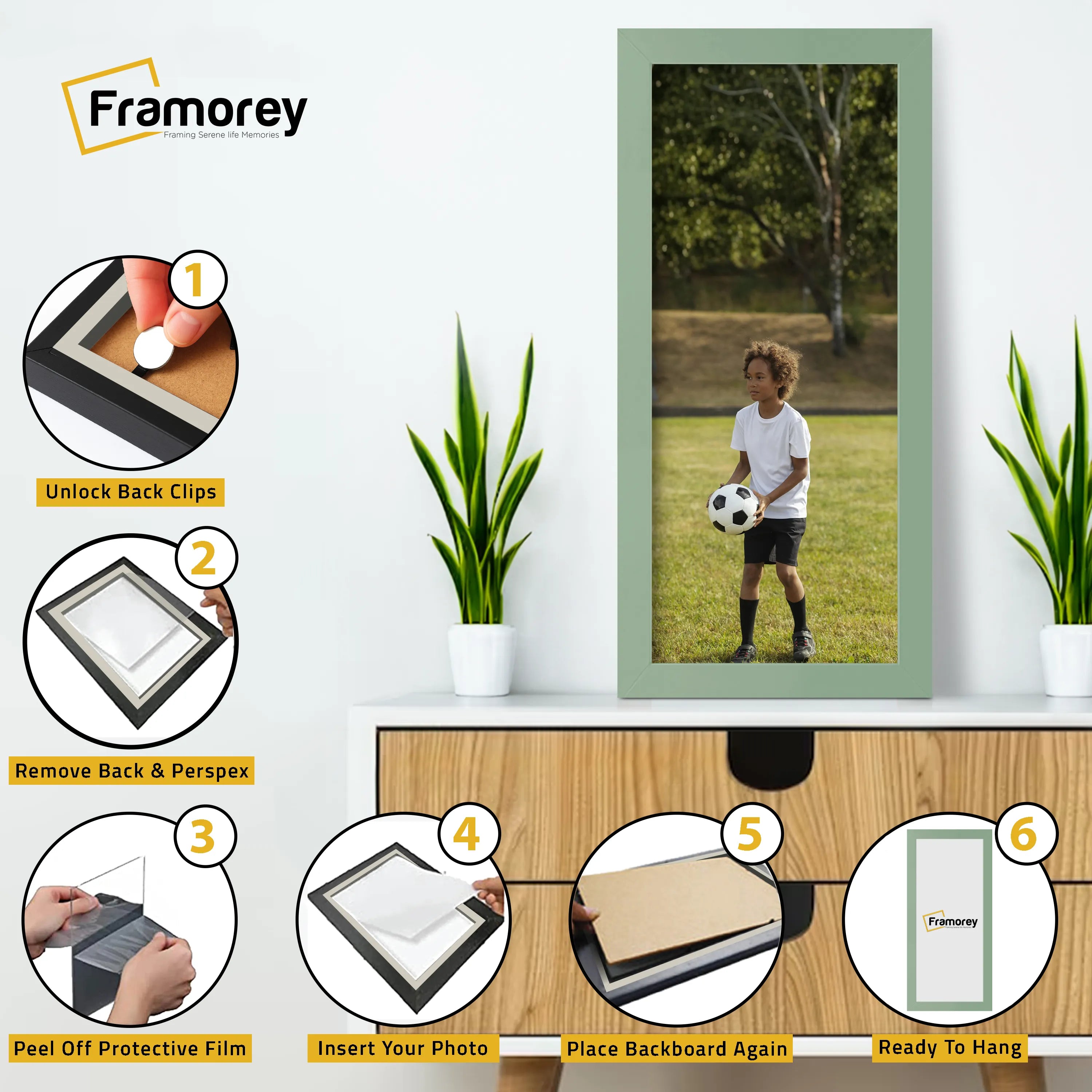 Panoramic Size Green Picture Frames Wall Decor Frame