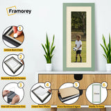 Panoramic Green Picture Frame With Ivory Mount Wall Decor Frame