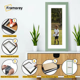 Panoramic Green Picture Frame With White Mount Wall Decor Frame