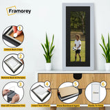 Panoramic Light Grey Picture Frame With Black Mount Wall Decor Frame