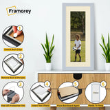 Panoramic Light Grey Picture Frame With Ivory Mount Wall Decor Frame