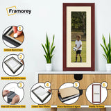 Panoramic Mahogany Picture Frame With Ivory Mount Wall Decor Frame