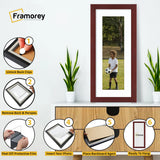 Panoramic Mahogany Picture Frame With White Mount Wall Decor Frame