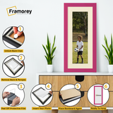 Panoramic Pink Picture Frame With Ivory Mount Wall Decor Frame