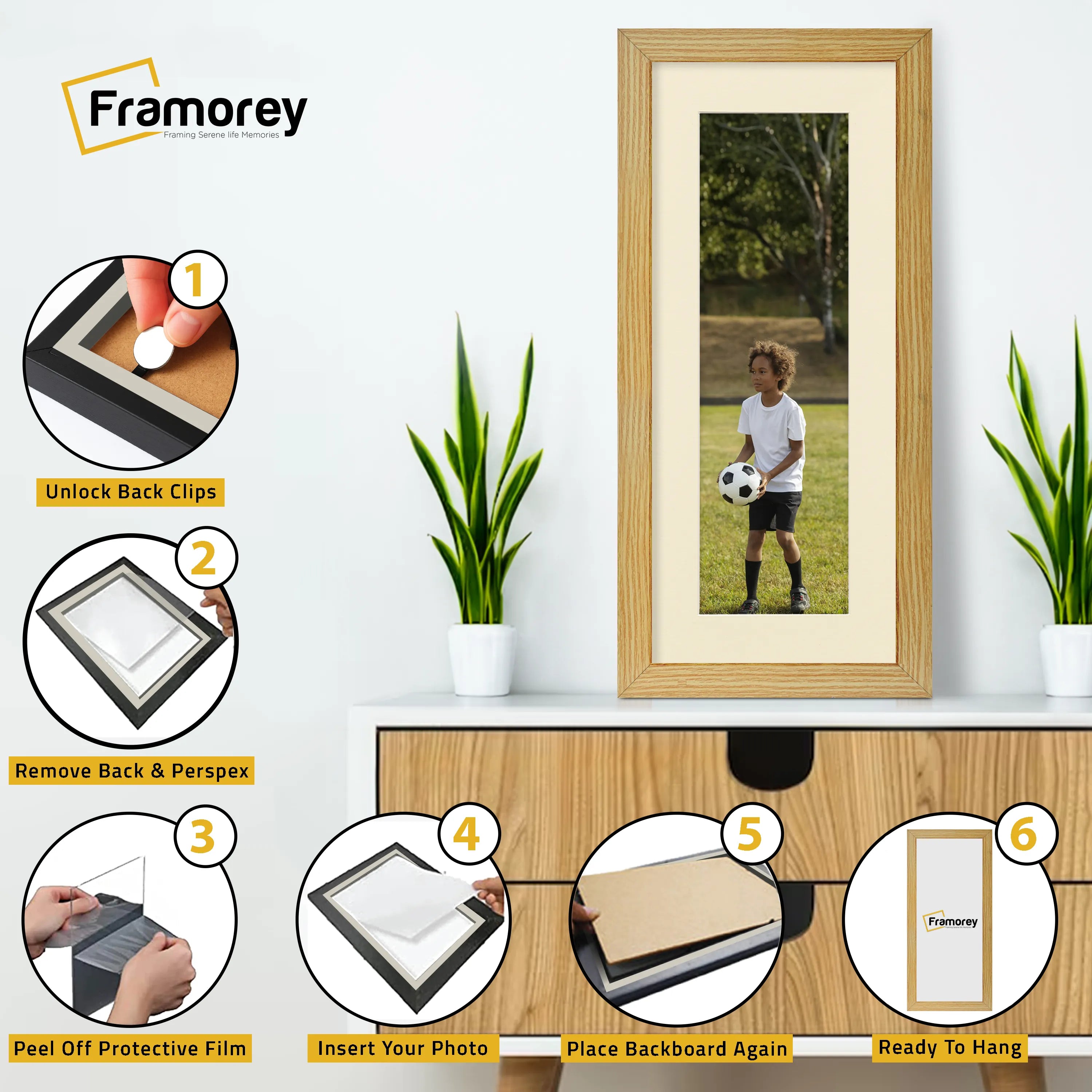 Panoramic Pine Picture Frame With Ivory Mount Wall Decor Frame