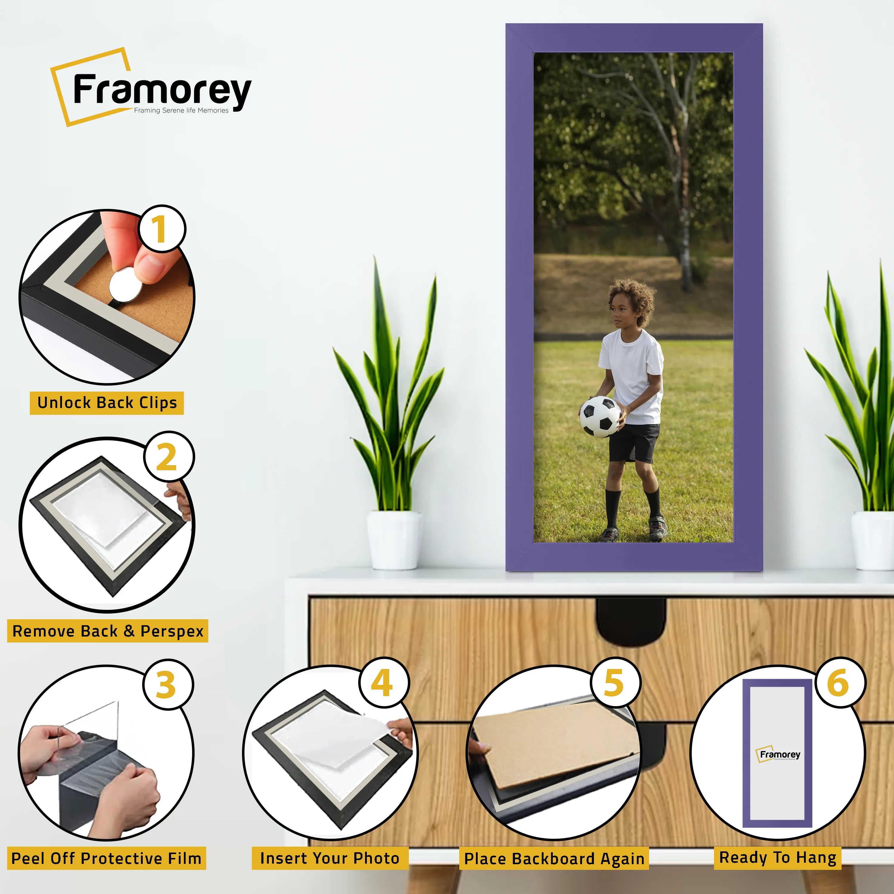 Panoramic Size Purple Picture Frames Wall D?cor Frame