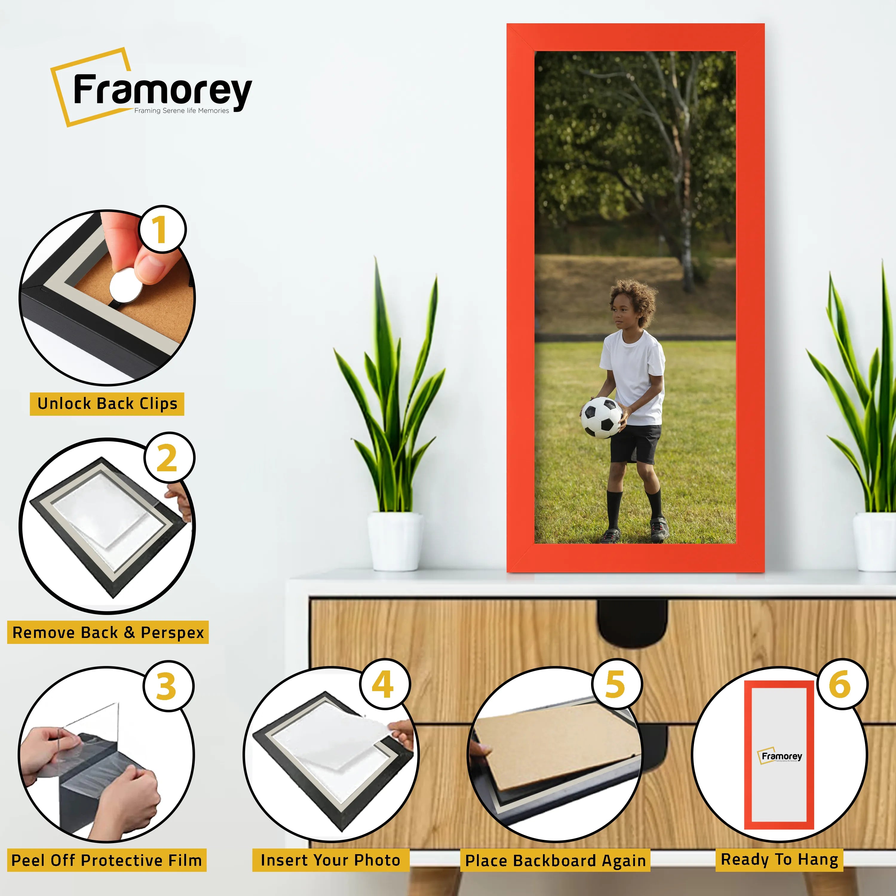 Panoramic Size Red Picture Frames Wall Decor Frame