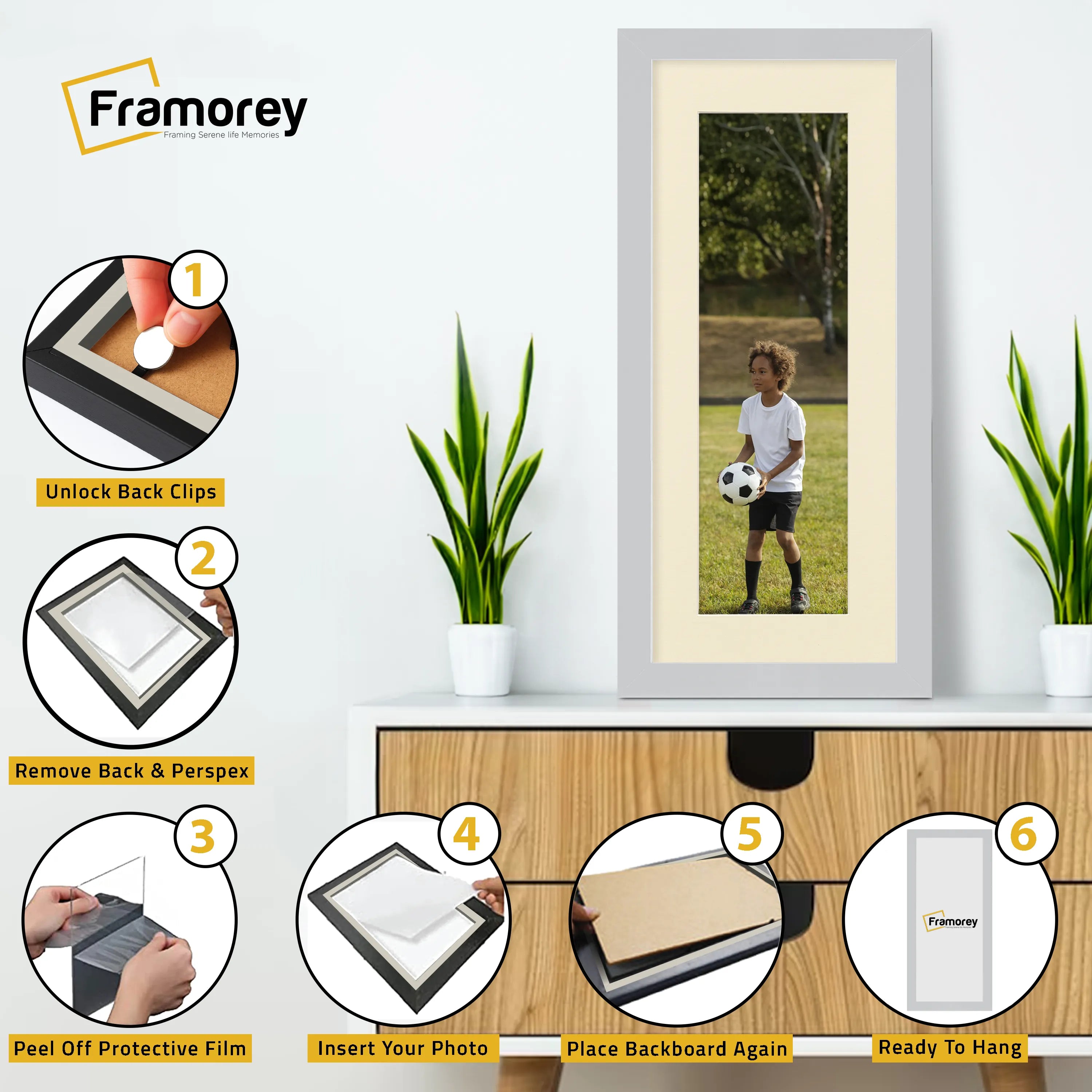 Panoramic Silver Picture Frame With Ivory Mount Wall Decor Frame