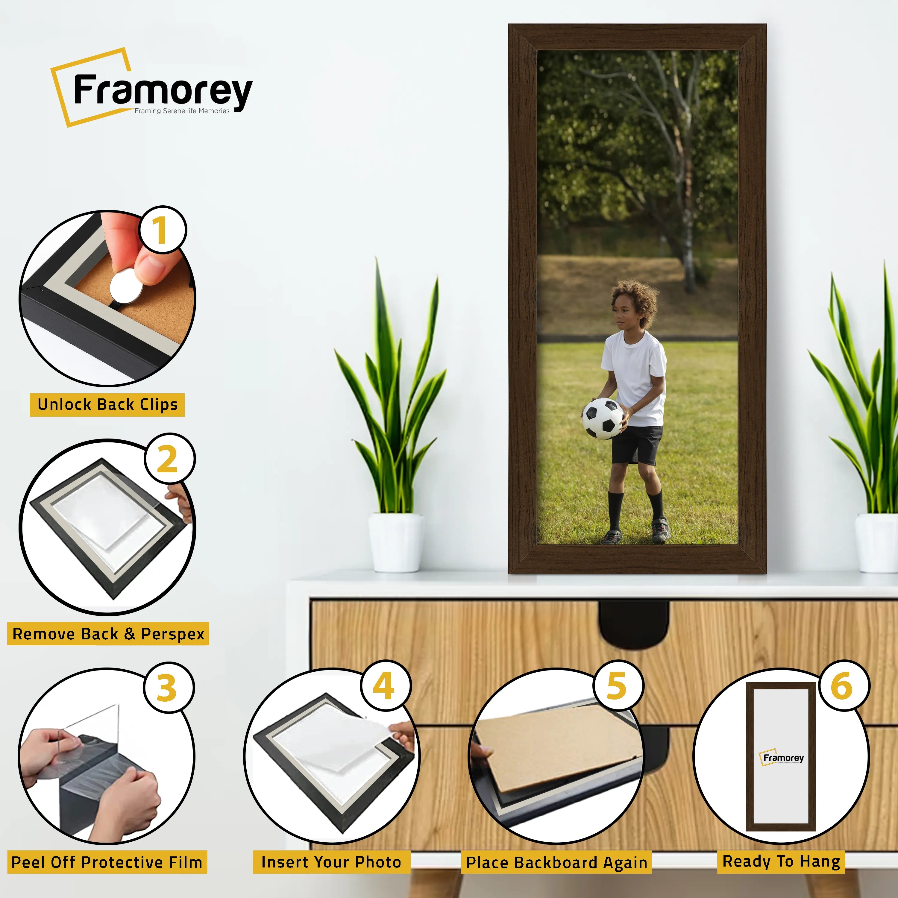 Panoramic Size Walnut Picture Frames Wall Art Frame