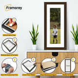 Panoramic Walnut Picture Frame With White Mount