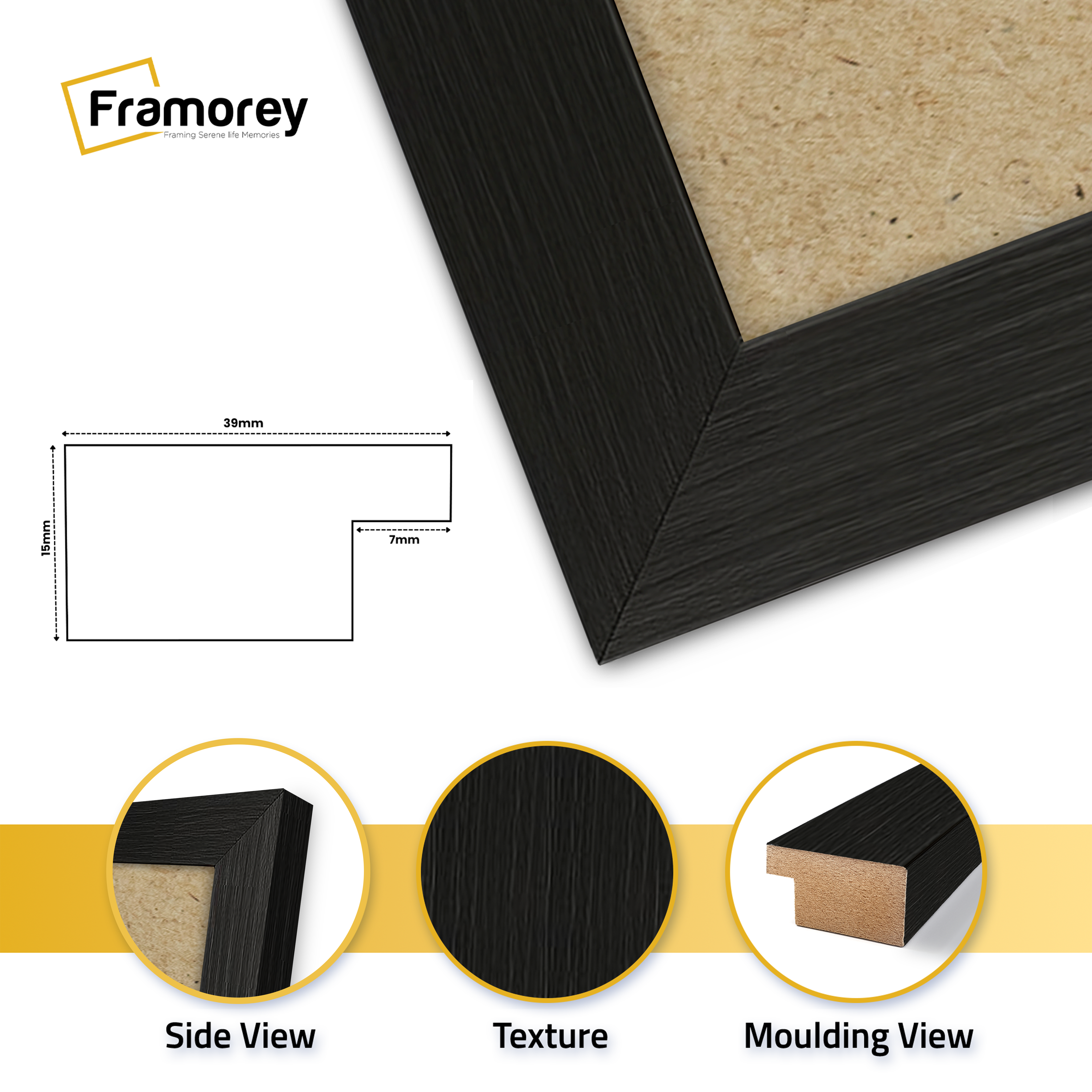 Black Picture Photo Frames Handmade Wooden Effect Poster Frames