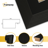 Black Picture Frames Handmade Wooden with Black Mount