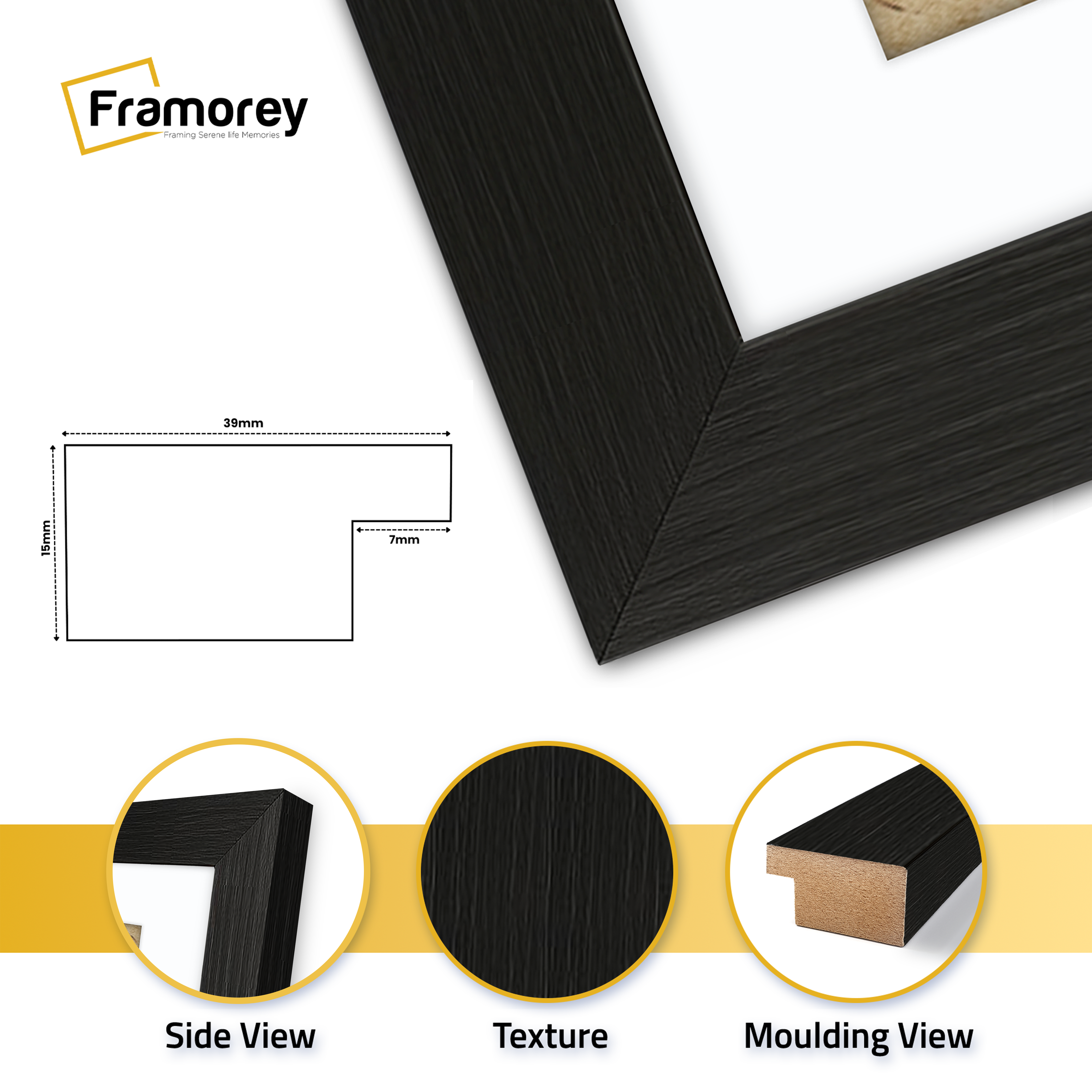 Black Picture Frames Handmade Poster Frames With White Mount
