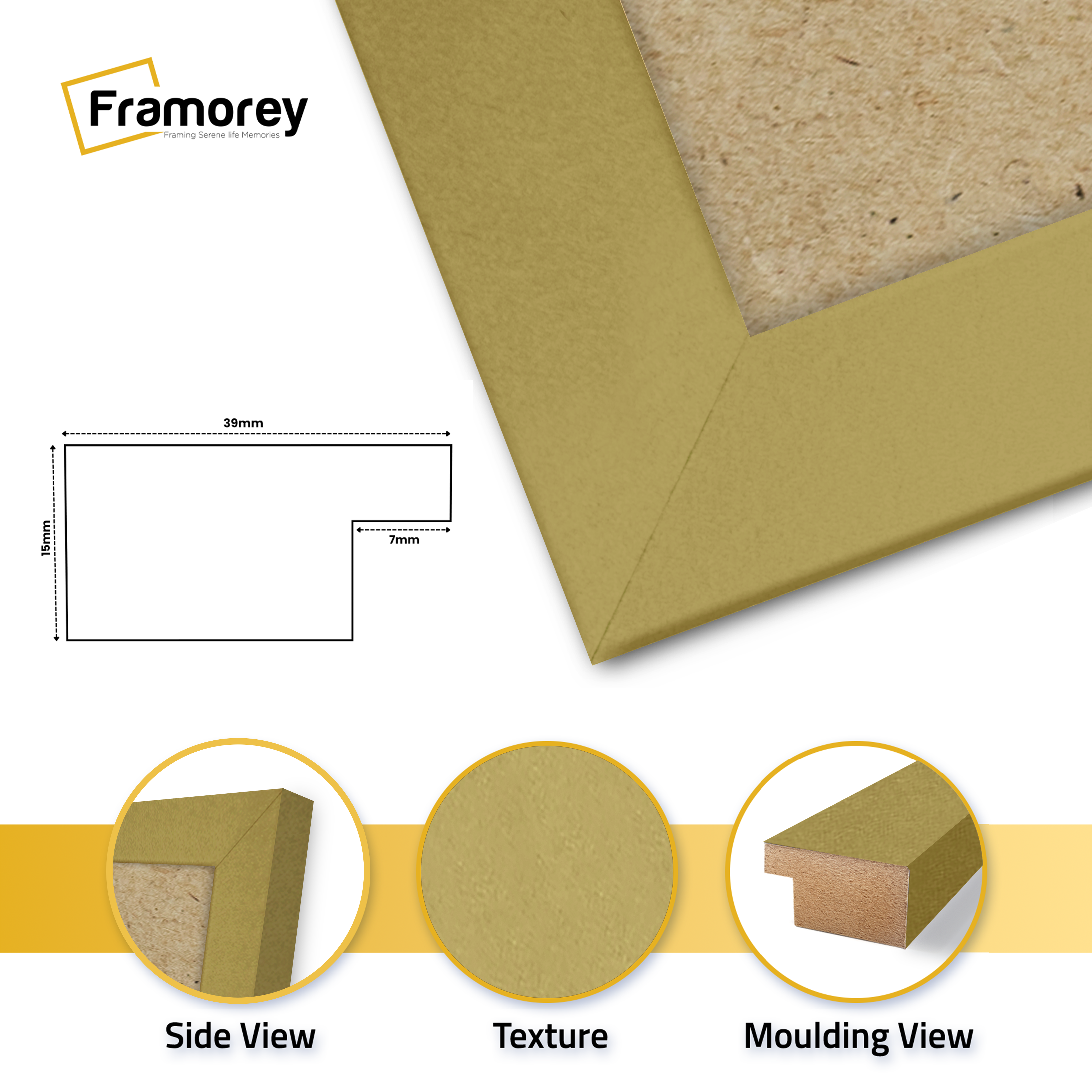 Gold Picture Photo Frames Handmade Wooden Effect Poster Frames