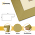 Gold Picture Photo Frames Handmade Wooden Effect Poster Frames With Ivory Mount