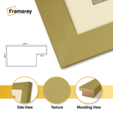 Gold Picture Photo Frames Handmade Wooden Effect Poster Frames With Ivory Mount