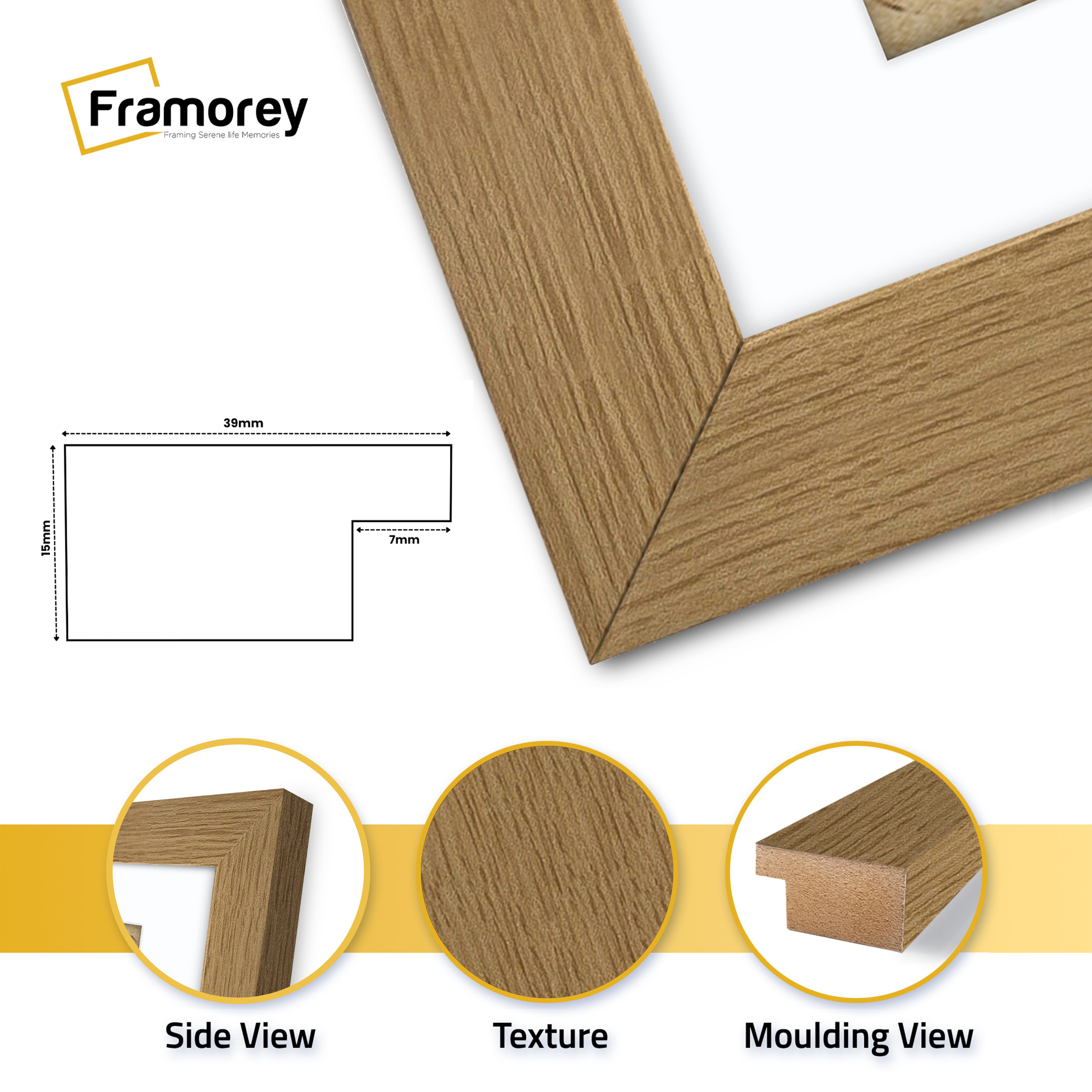 Oak Picture Frames Handmade Wooden Effect Frames With White Mount