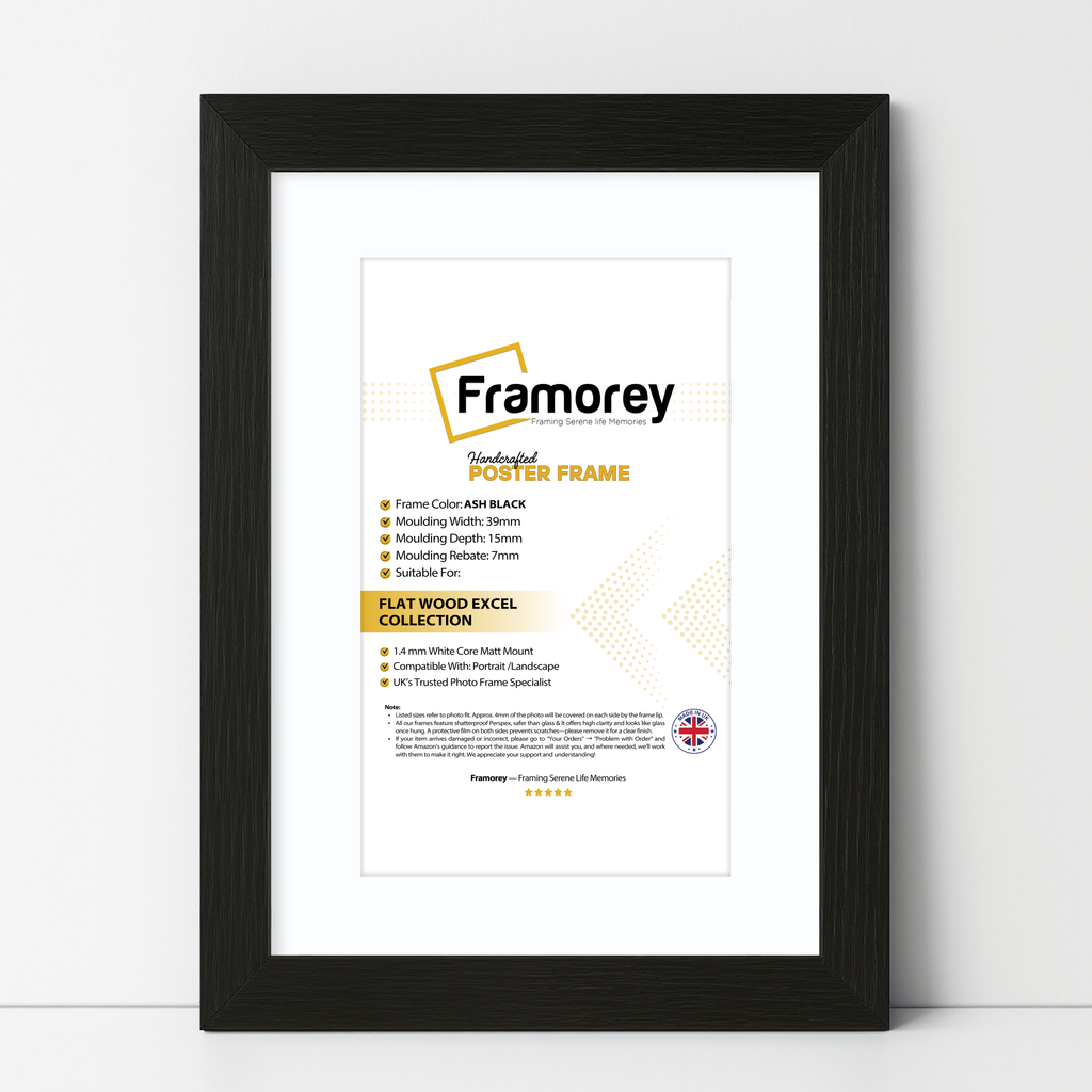 Black Picture Frames Handmade Poster Frames With White Mount