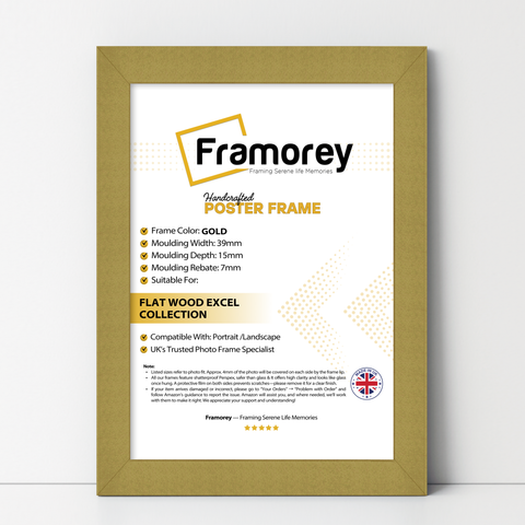 Gold Picture Photo Frames Handmade Wooden Effect Poster Frames