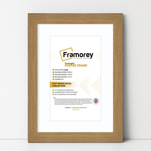 Oak Picture Frames Handmade Wooden Effect Frames With White Mount