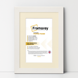 White Picture Photo Frames Handmade Wooden Effect Poster Frames With Ivory Mount