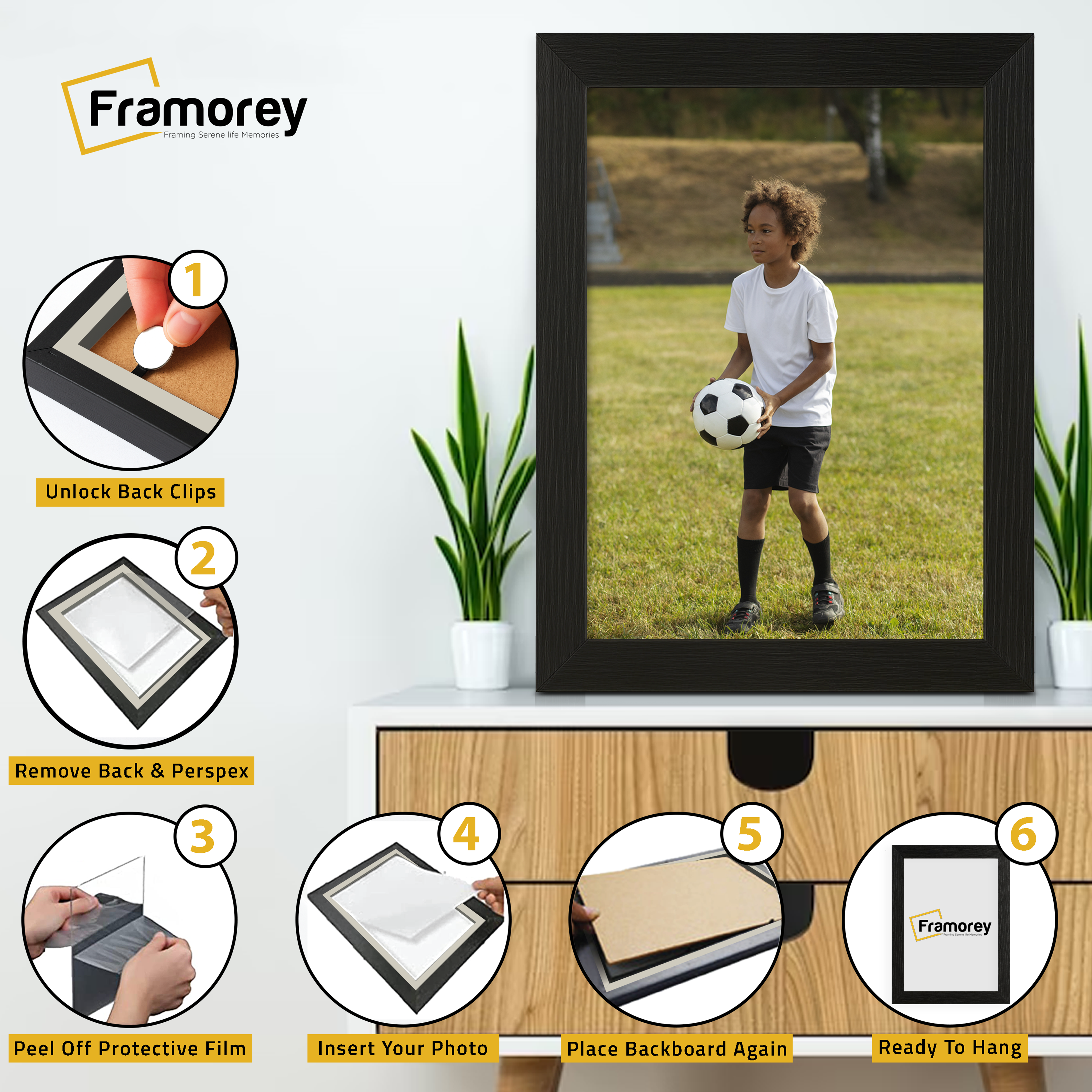 Black Picture Photo Frames Handmade Wooden Effect Poster Frames