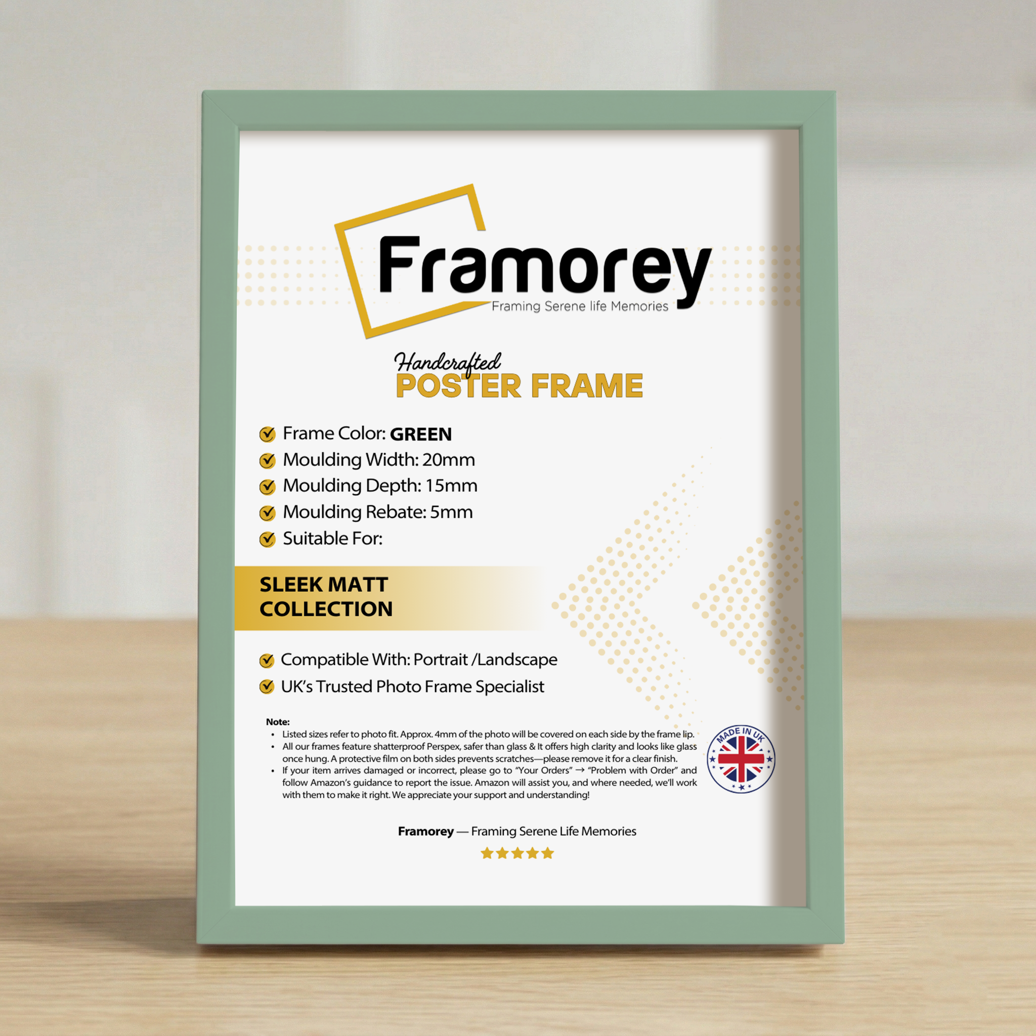 A4 Size Picture Frame 21x29.7cm Photo Frame Wall Mount or Desk