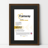 Thin Style Walnut Picture Frame With Black Mount