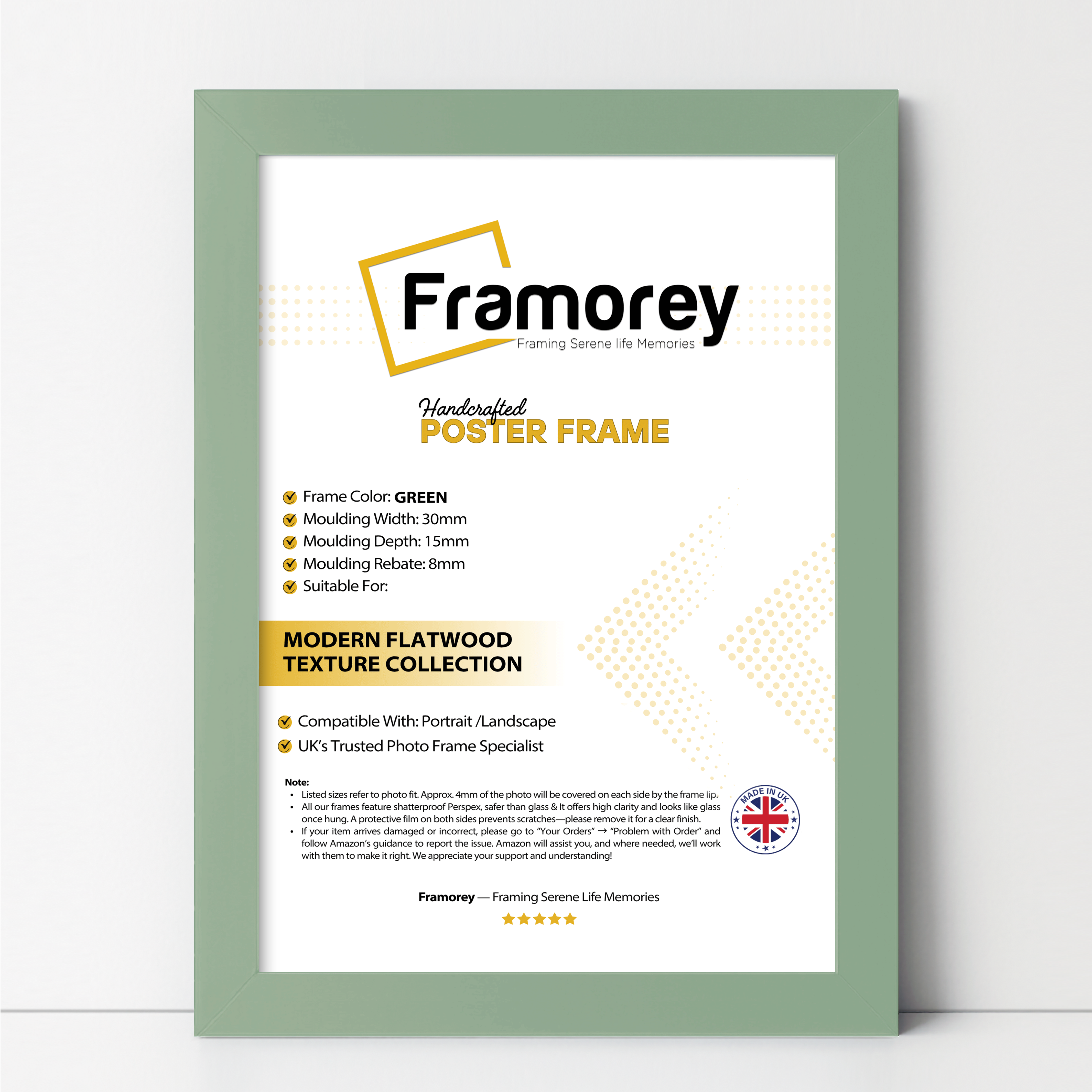 Green Picture Frame Wall Decor Photo Frames