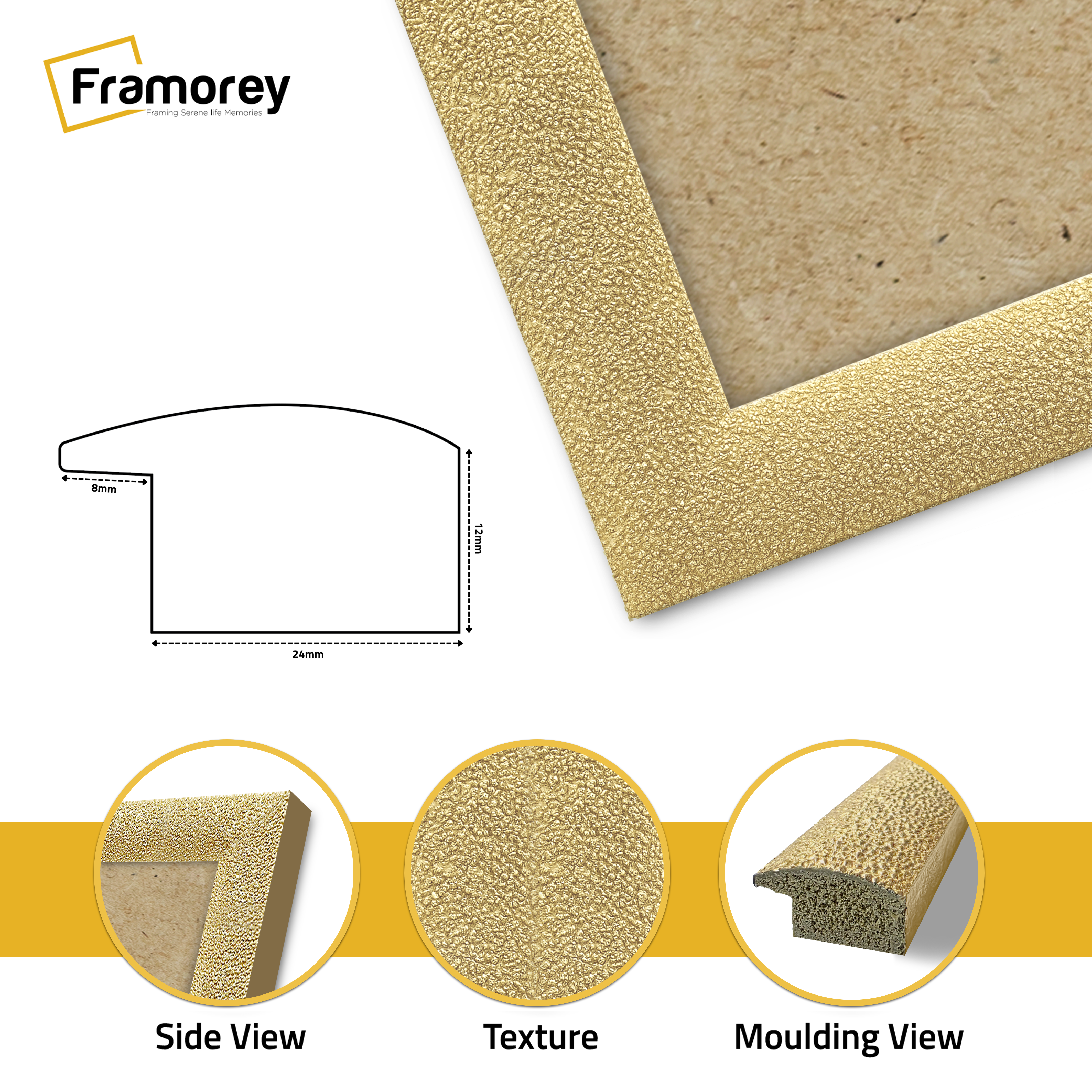 Glitter Sparkle Gold Picture Frame Photo Print Frame