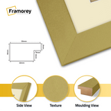 Panoramic Gold Picture Frame With Ivory Mount Wall Decor Frame