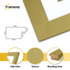 Panoramic Gold Picture Frame With White Mount Wall Decor Frame